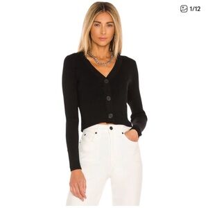 525 America Crop Black Cardigan